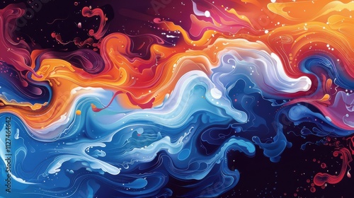 Swirling patterns in a vector design, capturing the essence of water currents photo