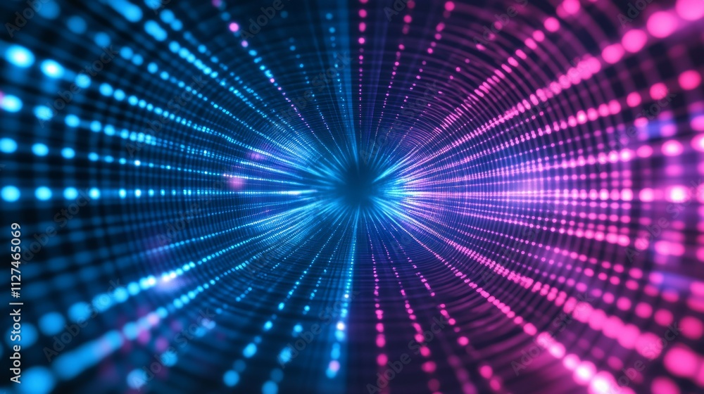 Abstract neon blue and pink laser grid tunnel background Abstract neon blue and pink laser grid tunnel background