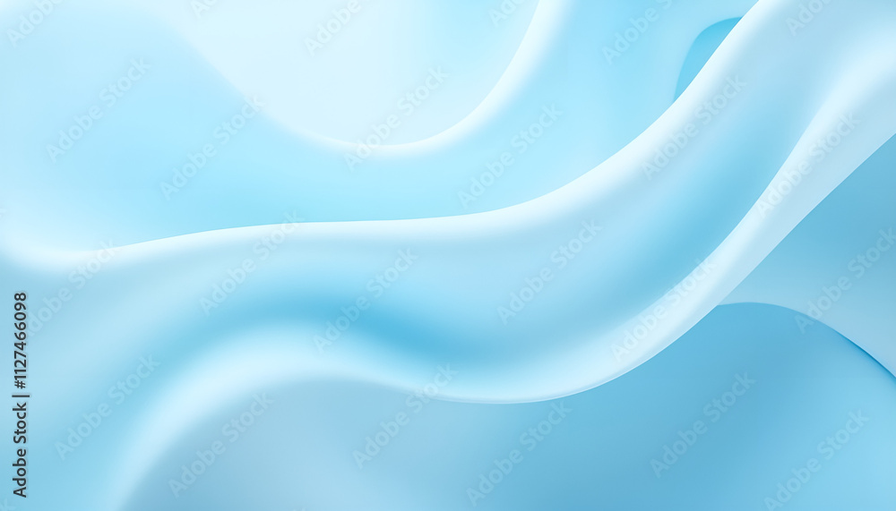 Soft blue fabric folds, flowing waves, abstract background design, copy space Soft blue fabric folds, flowing waves, abstract background design, copy space