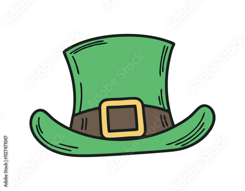 green leprechaun hat with gold buckle and brown band