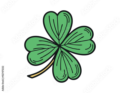 green leaf clover illustration for st. patrick's day