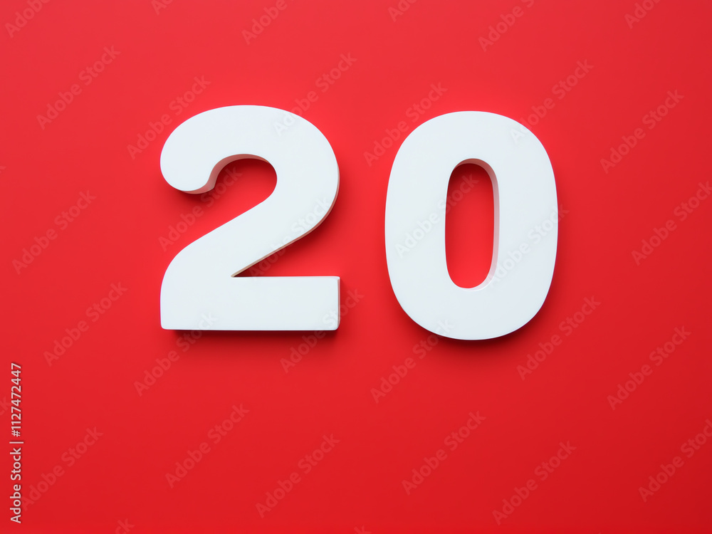 Twenty twenty displayed prominently in white on a vibrant red background, symbolizing clarity and focus. Twenty twenty displayed prominently in white on a vibrant red background, symbolizing clarity and focus.