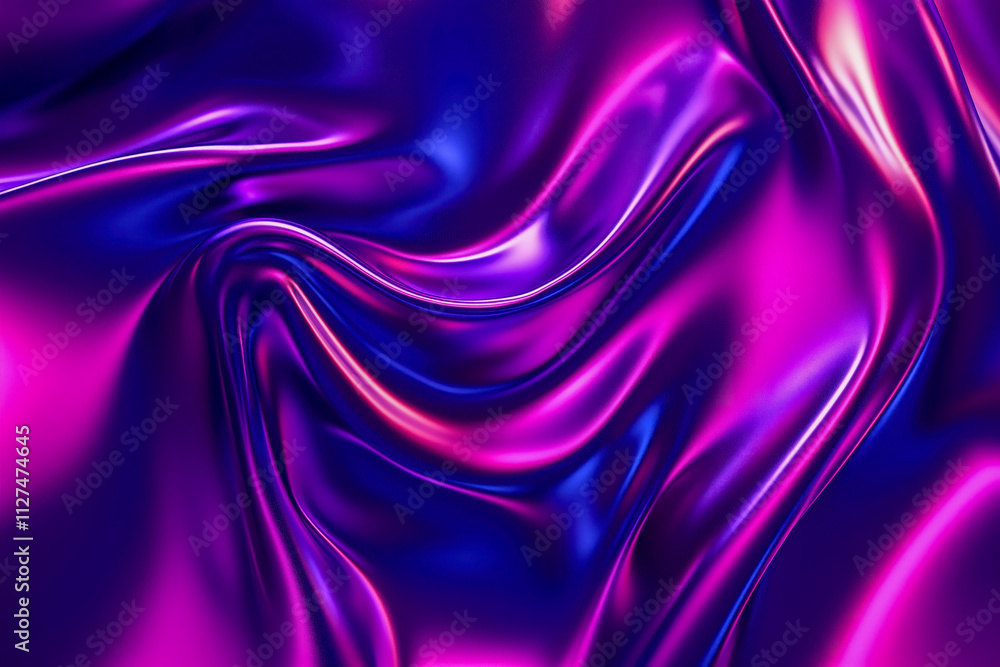 Fototapeta premium Abstract metalic fluid gradient background. Flow liquid metal shapes