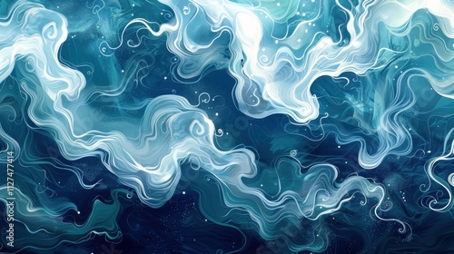 Swirling patterns in a vector design, capturing the essence of water currents