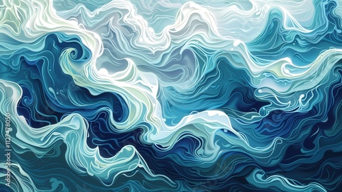 Swirling patterns in a vector design, capturing the essence of water currents