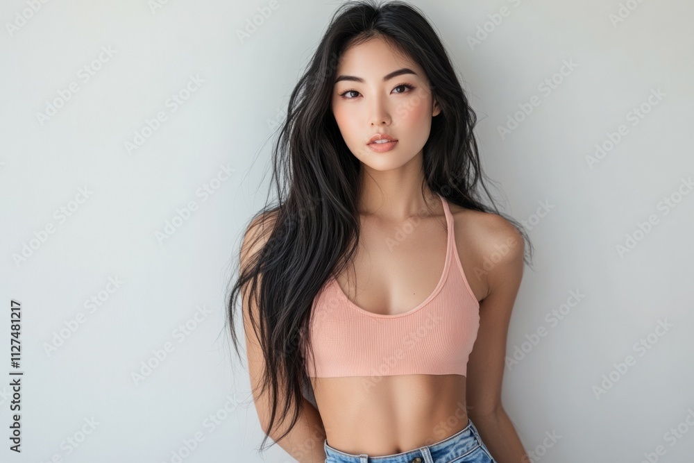 Portrait of an Asian female model with long black hair Portrait of an Asian female model with long black hair