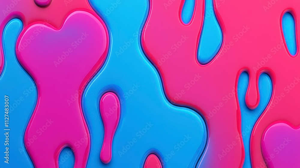 Colorful abstract fluid shapes in pink and blue Colorful abstract fluid shapes in pink and blue