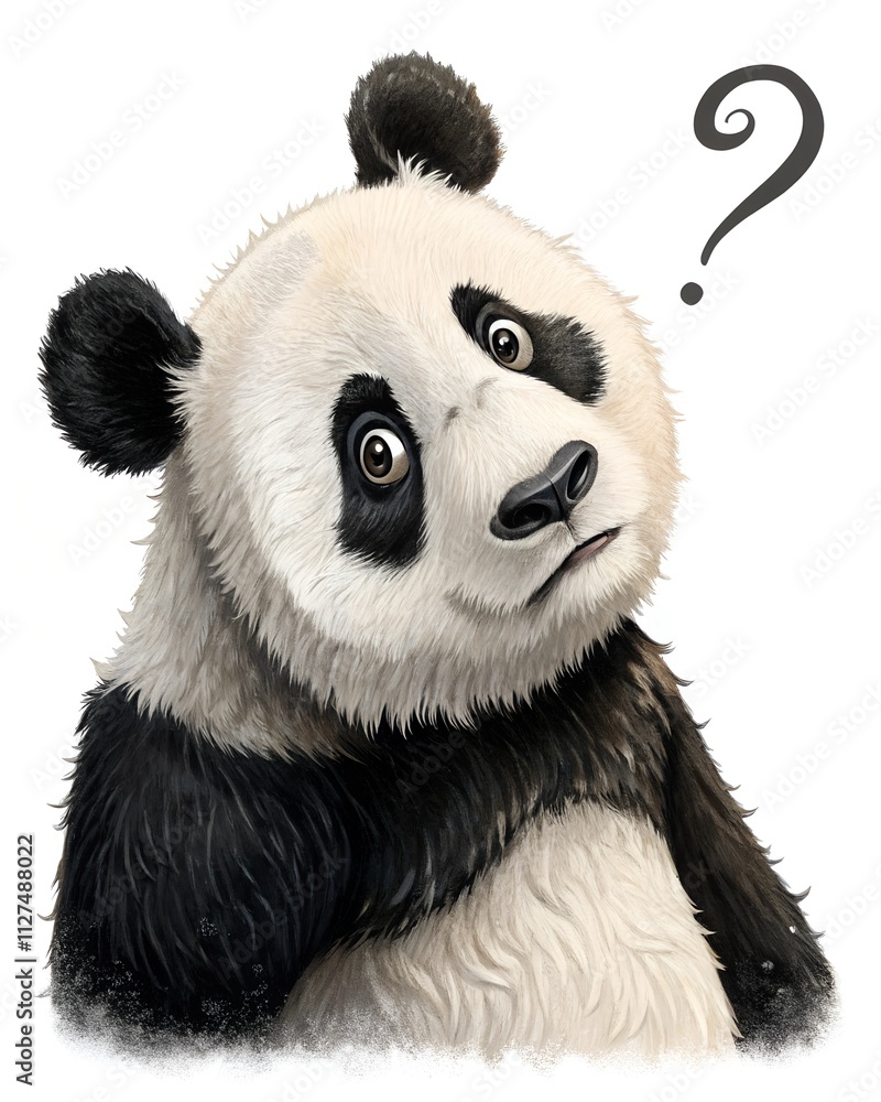 Obraz premium confused panda with bamboo