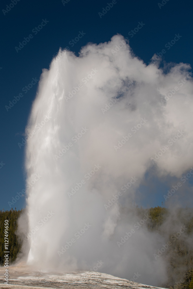 Old Faithful geyser erupting, Yellowstone National Park. Old Faithful geyser erupting, Yellowstone National Park.