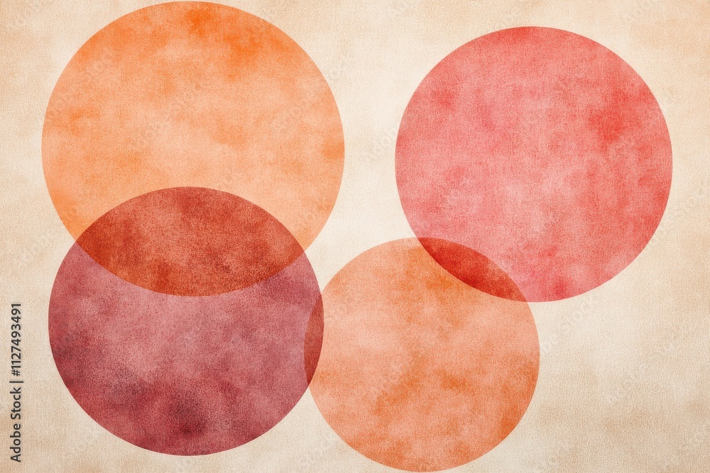 An abstract background featuring peach and pink circles with glowing light elements. An abstract background featuring peach and pink circles with glowing light elements.