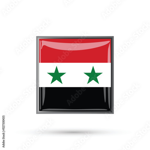 syria flag sqaure official vector illustration editable isolated graphic for National Day, Evacuation Day April 17th celebration. Independence Day, Armed force Day  August 1st, banners, posters