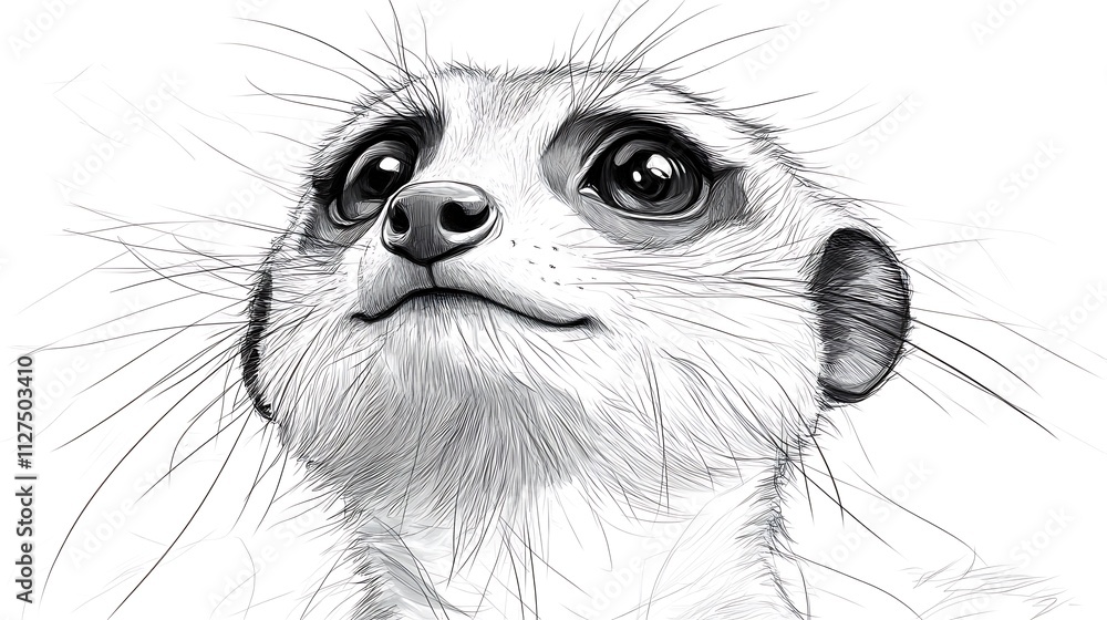 Detailed meerkat anime line art showcasing creative designs Detailed meerkat anime line art showcasing creative designs