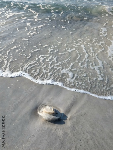 Jellyfish washed up on shore on the beach