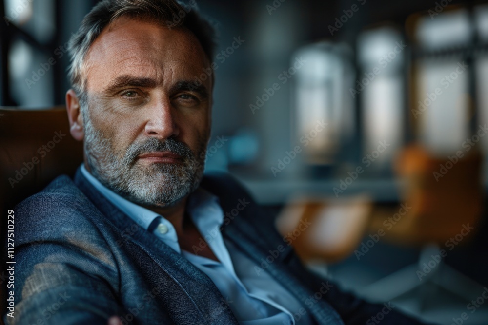 Obraz premium A person with a long beard sitting in a chair