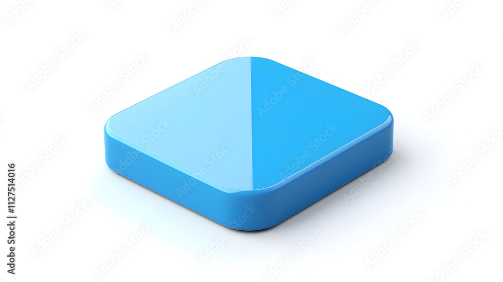 Blank Mobile application icon, button - blue square with round corners. 3d rendering, white background
Blank Mobile application icon, button - blue square with round corners. 3d rendering, white background