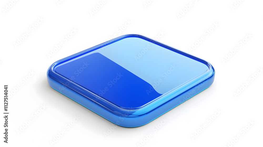 Blank Mobile application icon, button - blue square with round corners. 3d rendering, white background
Blank Mobile application icon, button - blue square with round corners. 3d rendering, white background