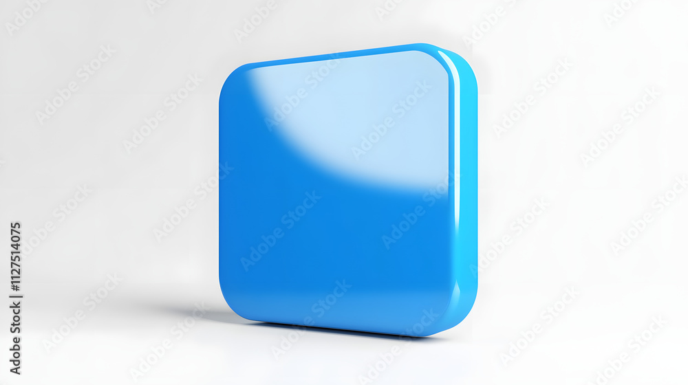 Blank Mobile application icon, button - blue square with round corners. 3d rendering, white background
Blank Mobile application icon, button - blue square with round corners. 3d rendering, white background