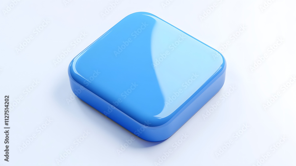 Blank Mobile application icon, button - blue square with round corners. 3d rendering, white background
Blank Mobile application icon, button - blue square with round corners. 3d rendering, white background