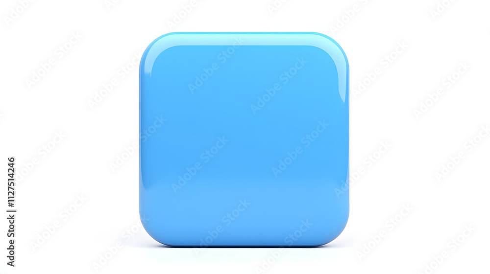 Blank Mobile application icon, button - blue square with round corners. 3d rendering, white background
Blank Mobile application icon, button - blue square with round corners. 3d rendering, white background