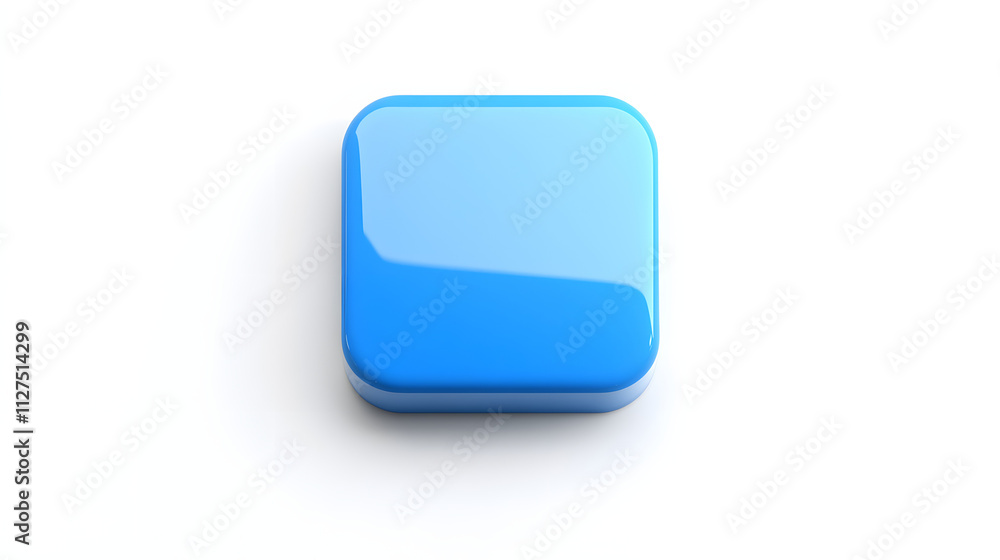 Blank Mobile application icon, button - blue square with round corners. 3d rendering, white background
Blank Mobile application icon, button - blue square with round corners. 3d rendering, white background