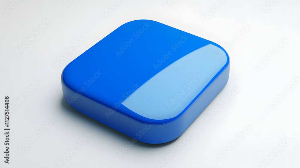 Blank Mobile application icon, button - blue square with round corners. 3d rendering, white background
Blank Mobile application icon, button - blue square with round corners. 3d rendering, white background