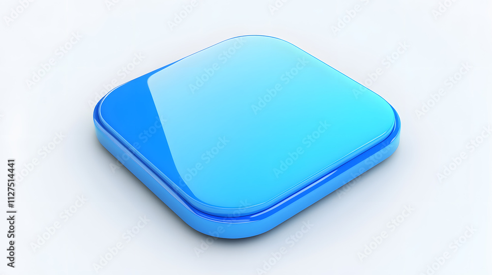 Blank Mobile application icon, button - blue square with round corners. 3d rendering, white background
Blank Mobile application icon, button - blue square with round corners. 3d rendering, white background