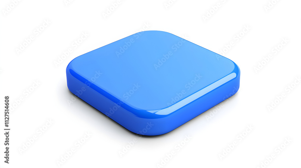 Blank Mobile application icon, button - blue square with round corners. 3d rendering, white background
Blank Mobile application icon, button - blue square with round corners. 3d rendering, white background