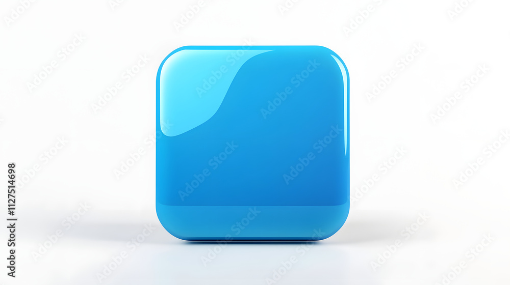 Blank Mobile application icon, button - blue square with round corners. 3d rendering, white background
Blank Mobile application icon, button - blue square with round corners. 3d rendering, white background
