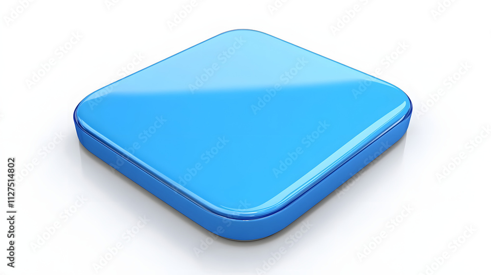Blank Mobile application icon, button - blue square with round corners. 3d rendering, white background
Blank Mobile application icon, button - blue square with round corners. 3d rendering, white background