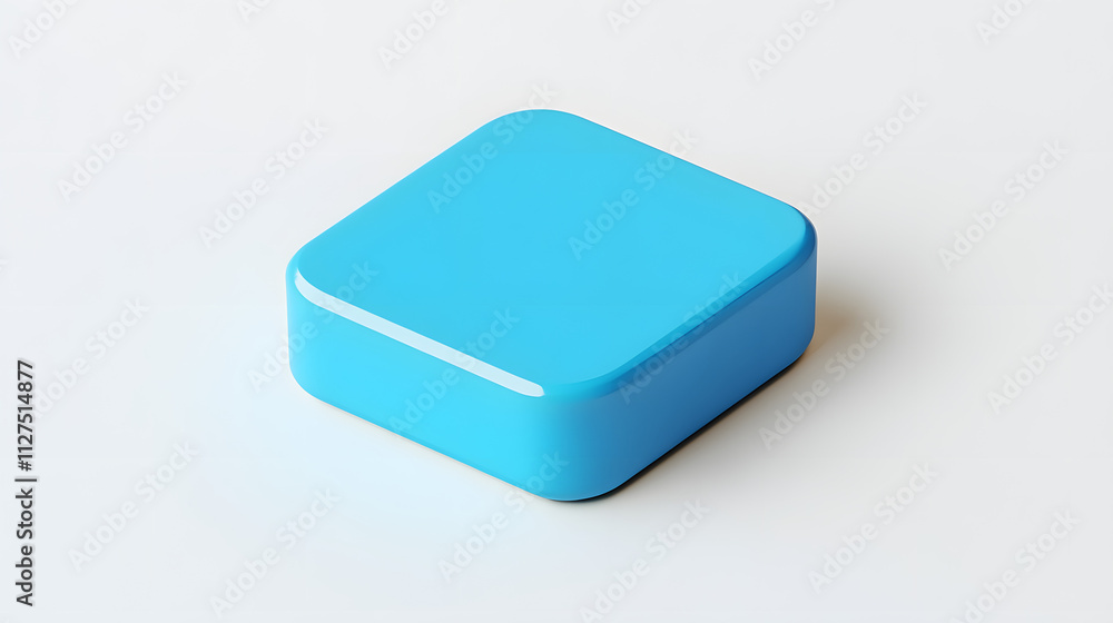 Blank Mobile application icon, button - blue square with round corners. 3d rendering, white background
Blank Mobile application icon, button - blue square with round corners. 3d rendering, white background