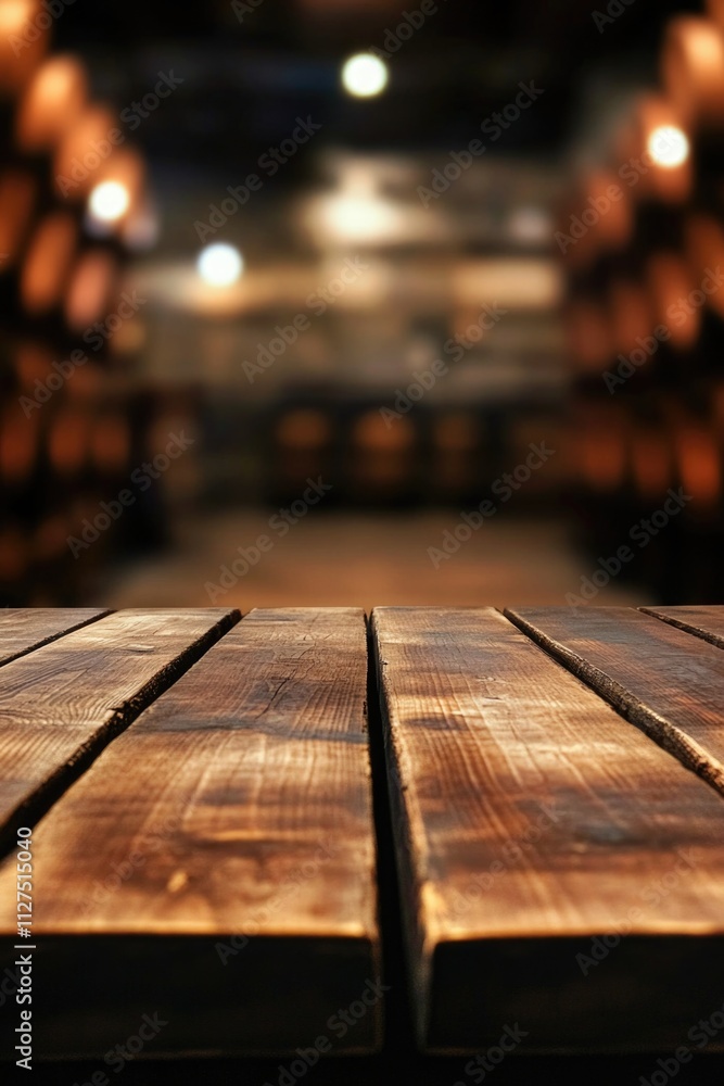 A wooden table with a blurry background, suitable for abstract or minimalist designs A wooden table with a blurry background, suitable for abstract or minimalist designs