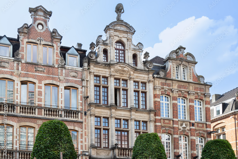 Facades of historic buildings in the center of the Belgian city of Leuven. Facades of historic buildings in the center of the Belgian city of Leuven.
