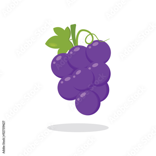 Purple Grapes Icon Vector Design.