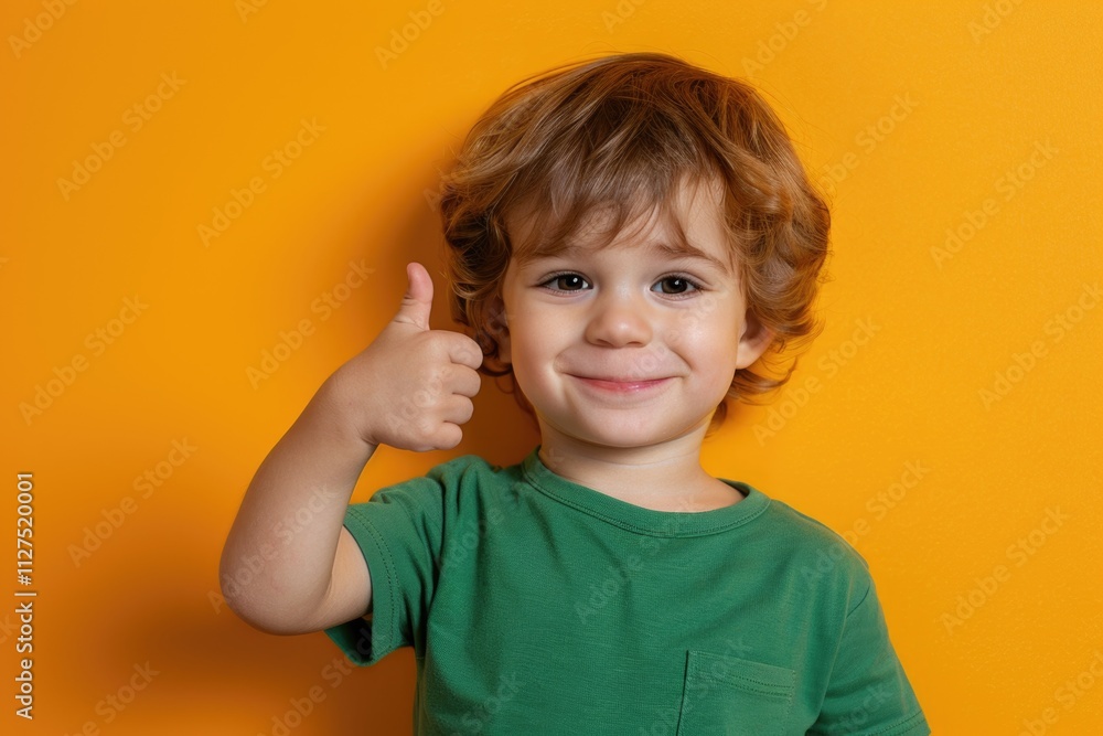 A young boy making a positive gesture with his thumb and index finger A young boy making a positive gesture with his thumb and index finger