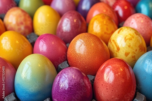 Assorted eggs in a carton, perfect for Easter or spring-themed projects