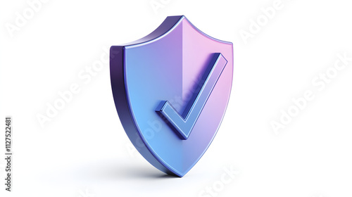 Free Download cartoon 3d Icon safety shield check mark perspective . Blue and purple symbol security safety icon. Checkmark in minimalistic style. 3d vector illustration. white background - GFXLoad