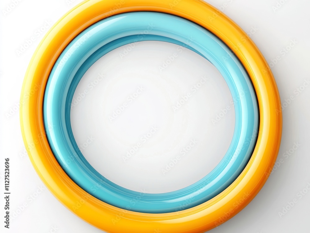 A circular arrangement of colorful rubber tubes on a white background, suitable for design and creative projects. A circular arrangement of colorful rubber tubes on a white background, suitable for design and creative projects.