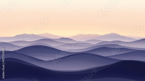 Mysterious ashen twilight landscape with ribbed texture hues. Ashen. Illustration