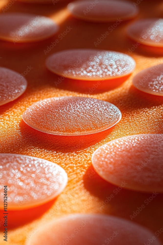 Close-up view of a cluster of bright orange circles Close-up view of a cluster of bright orange circles