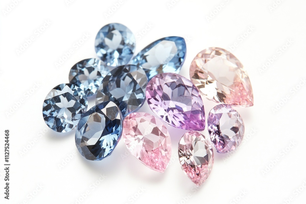 A close-up shot of three different colored gems A close-up shot of three different colored gems