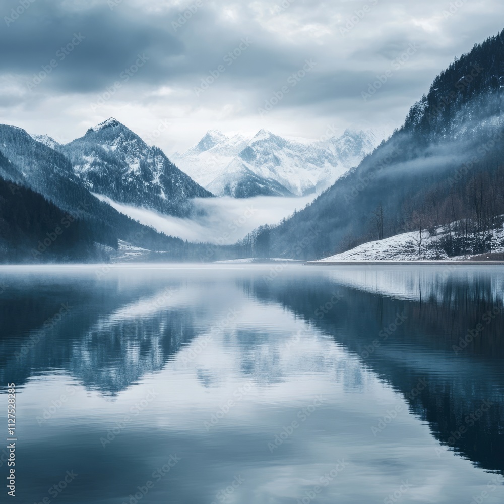 Alpine lake Grundlsee in winter, Austria Alpine lake Grundlsee in winter, Austria