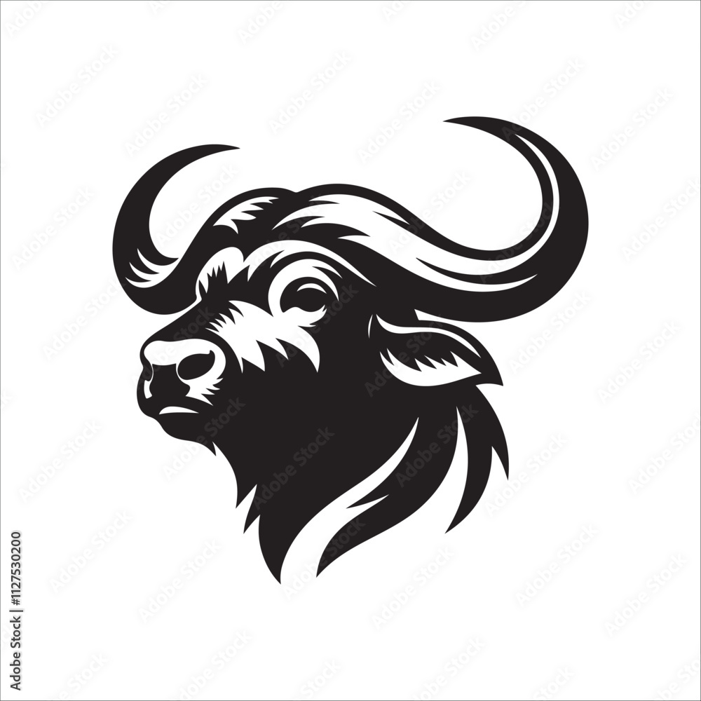 Obraz premium Buffalo Head Silhouette