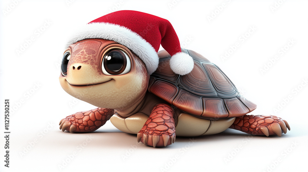 Cartoon Turtle in Santa Hat for Christmas Decorations
Cartoon Turtle in Santa Hat for Christmas Decorations