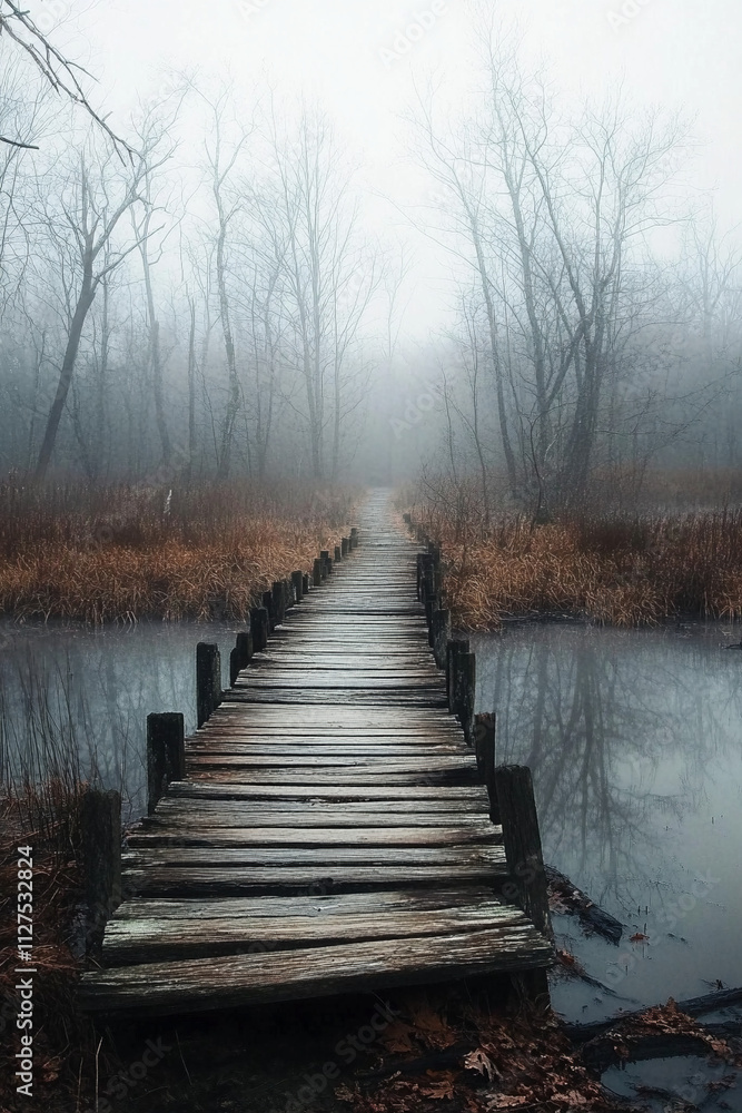 Obraz premium wooden bridge over lake