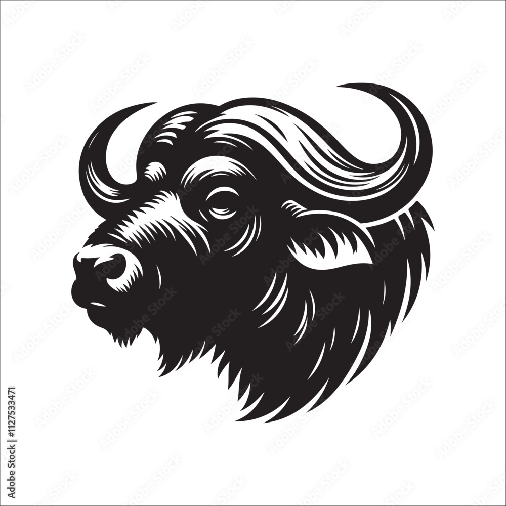 Fototapeta premium Buffalo Head Silhouette