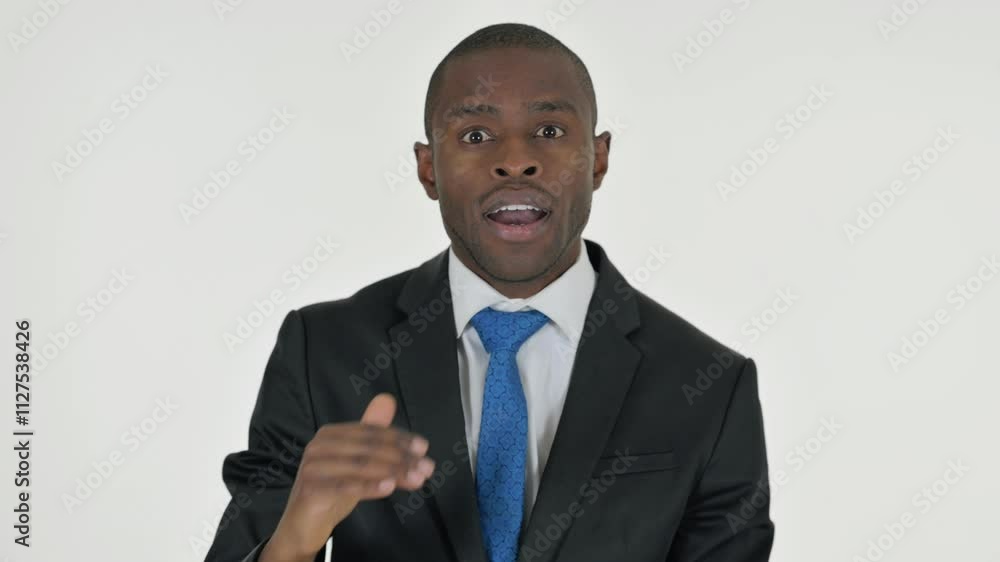 Portrait of African Businessman Searching New Opportunity on White Background Portrait of African Businessman Searching New Opportunity on White Background