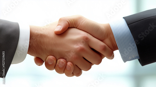 Hands Joining in Agreement During a Formal Negotiation in a Sophisticated Office Setting