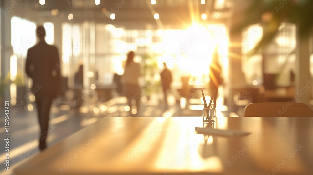 Dynamic Business Environment With Professionals Engaged in Collaborative Tasks During a Bright Afternoon