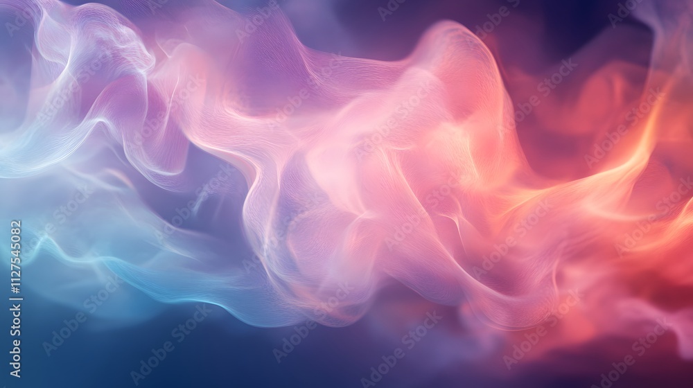 Fototapeta premium Soft cloud-like structures of light and color moving