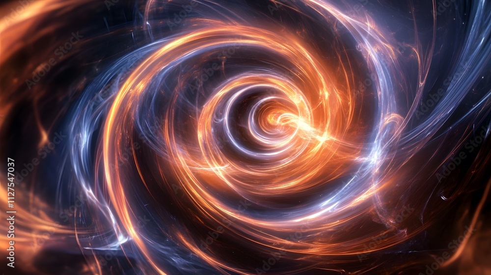Obraz premium Spirals of energy and light moving through space
